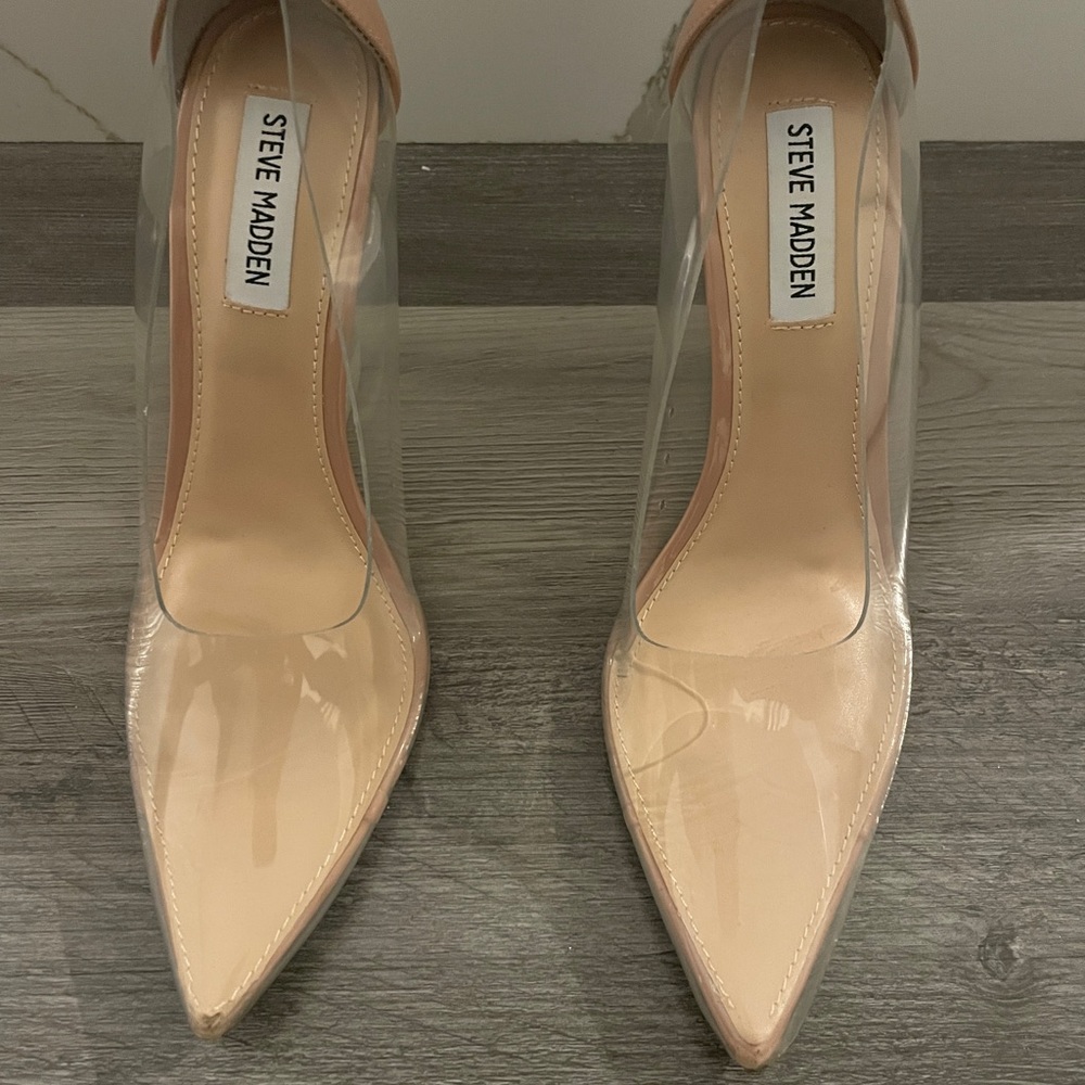 Steve Madden Clear Acrylic Wedge Pump